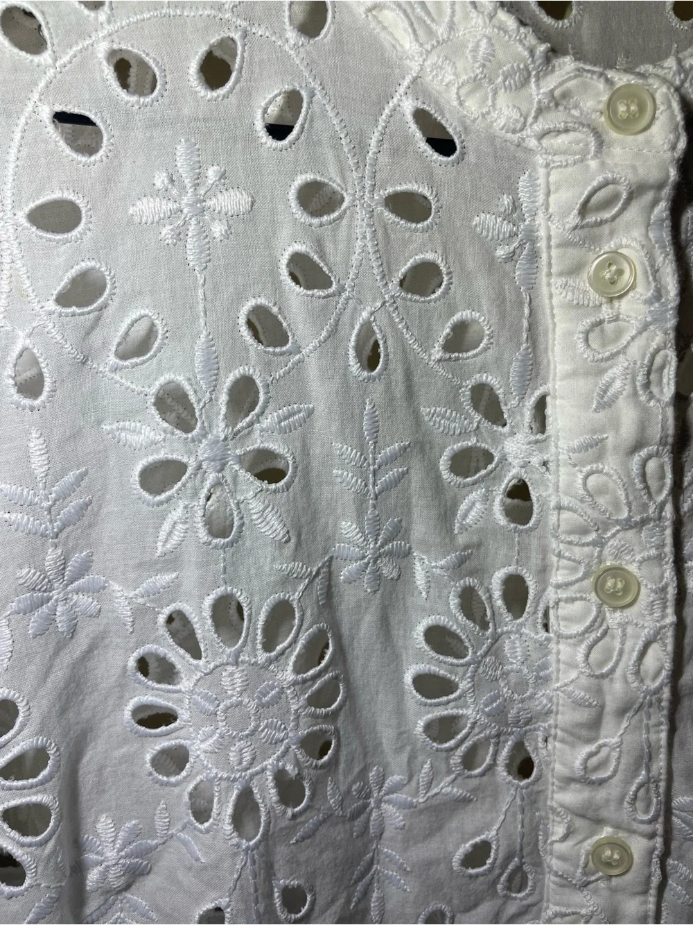 J. Crew White Eyelet Button-Front Dress - Picture 4 of 4